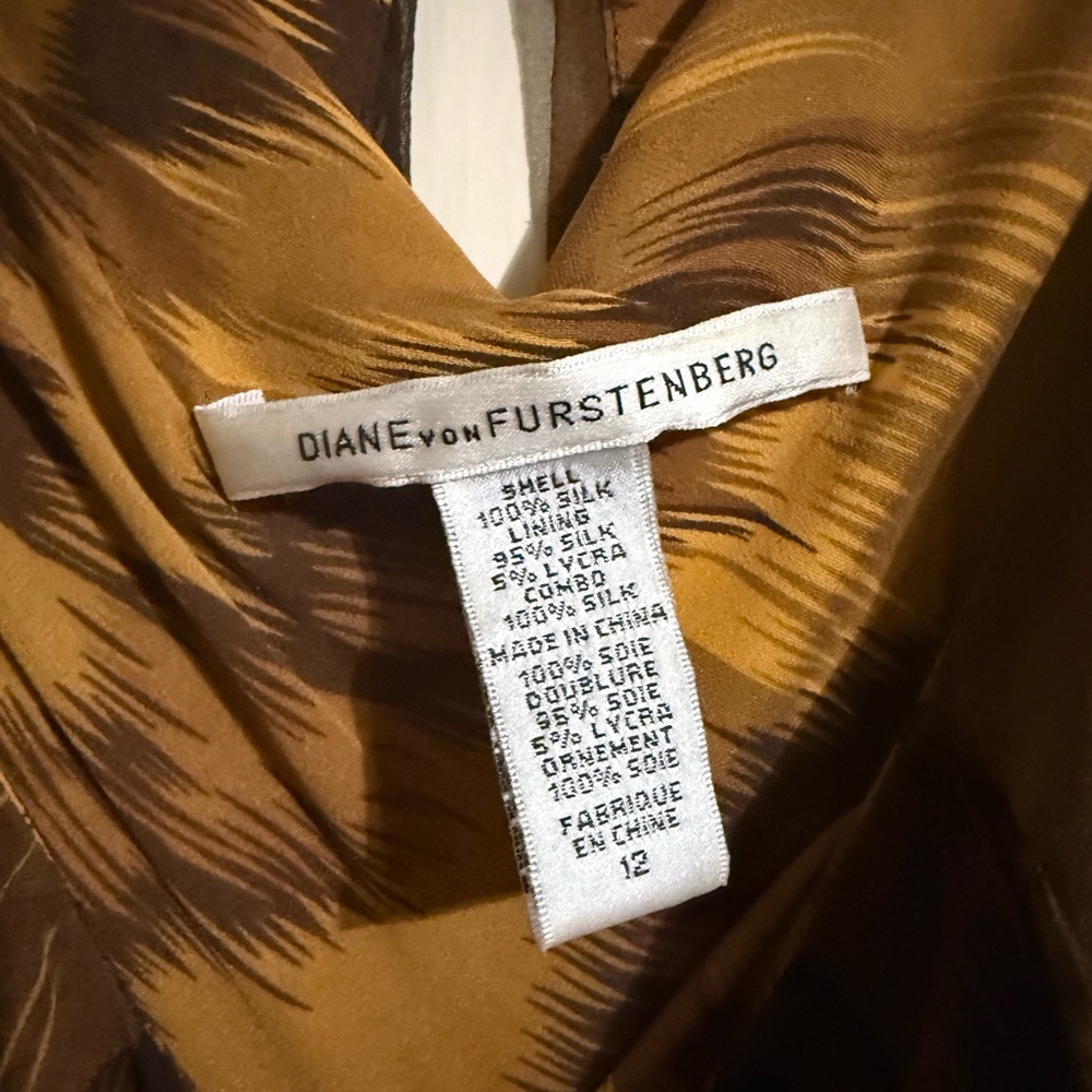 Diane Von Furstenberg Golden Brown Silk Dress